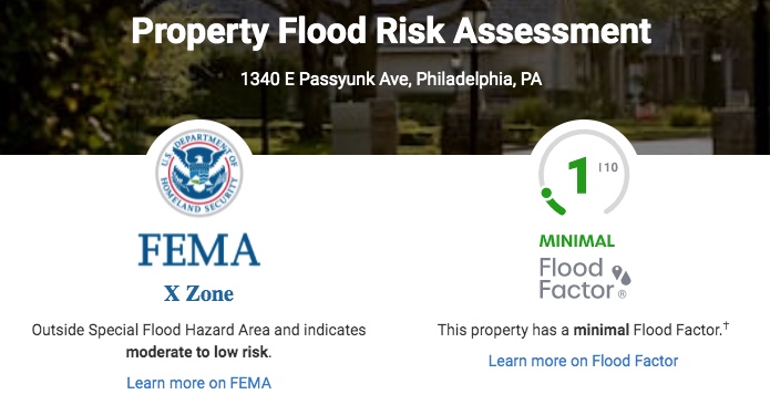 property flood risk adjustment