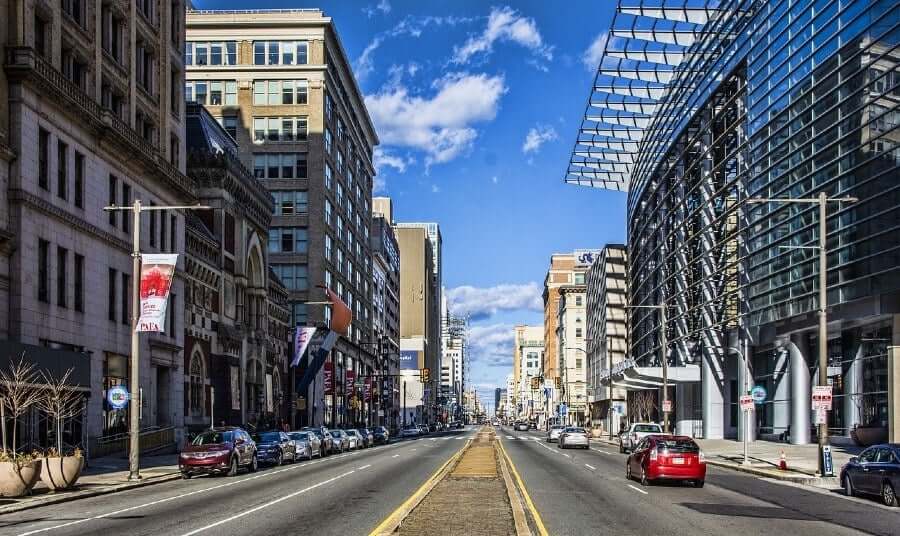 Philadelphia street — local housing market conditions differ from national headlines