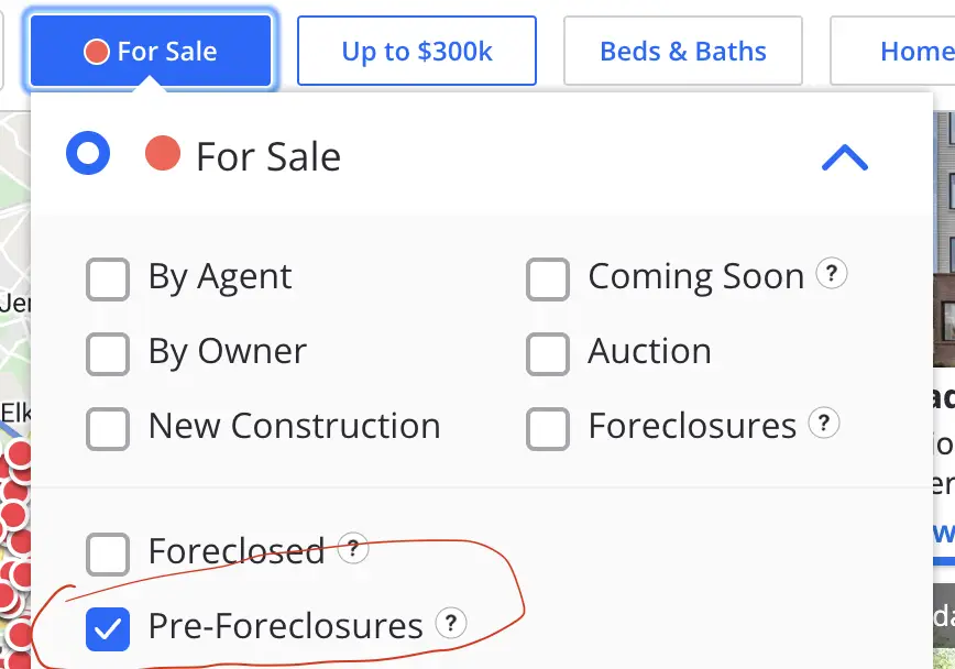 Pre-foreclosure homes for sale