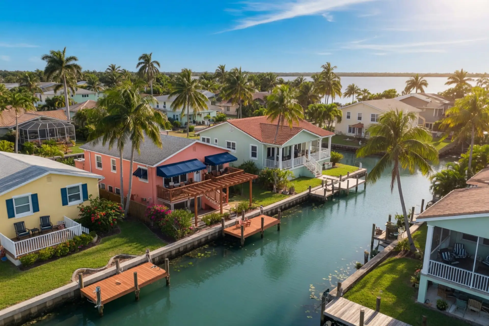 Florida housing market 2026: sunlit coastal neighborhood of single-family homes